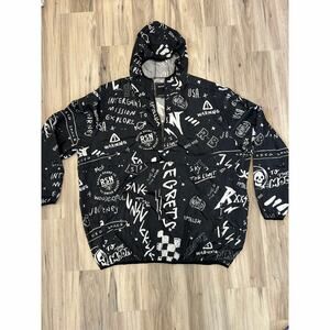 Reason Men's 5XL Black 1/4 Zip Anorak Windbreaker Jacket